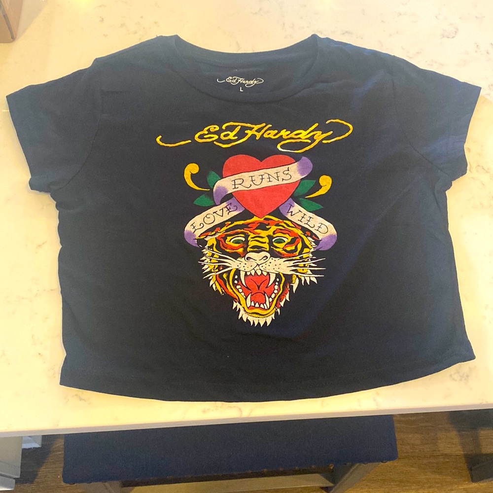 Never worn ED Hardy crop top
